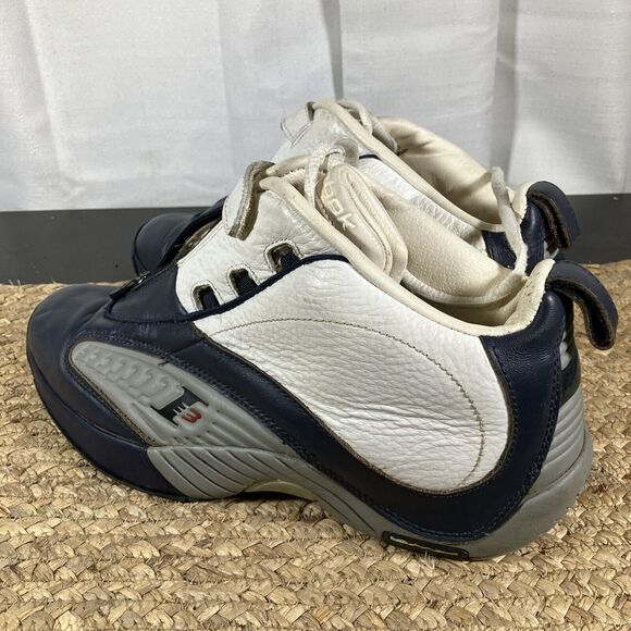 REEBOK Allen Iverson IV Answer Navy White Leather Basketball Shoes Men’s Sz 1 - Picture 7 of 14